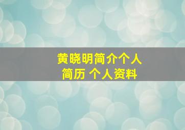 黄晓明简介个人简历 个人资料